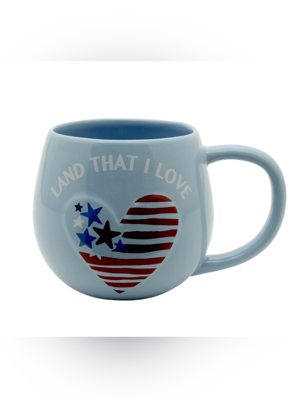 Patriotic Heart Blue Ceramic Mug - Land That I Love